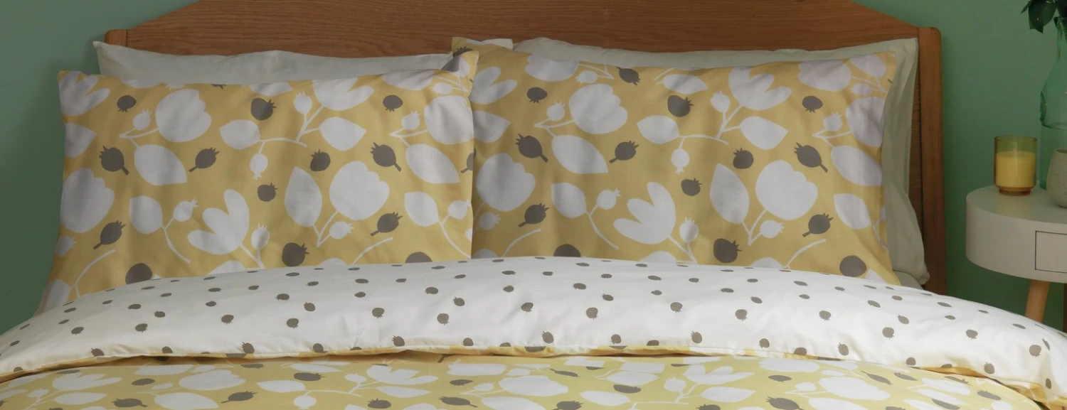 Habitat Scandi Floral Yellow & White Bedding Set - Single - Image 4