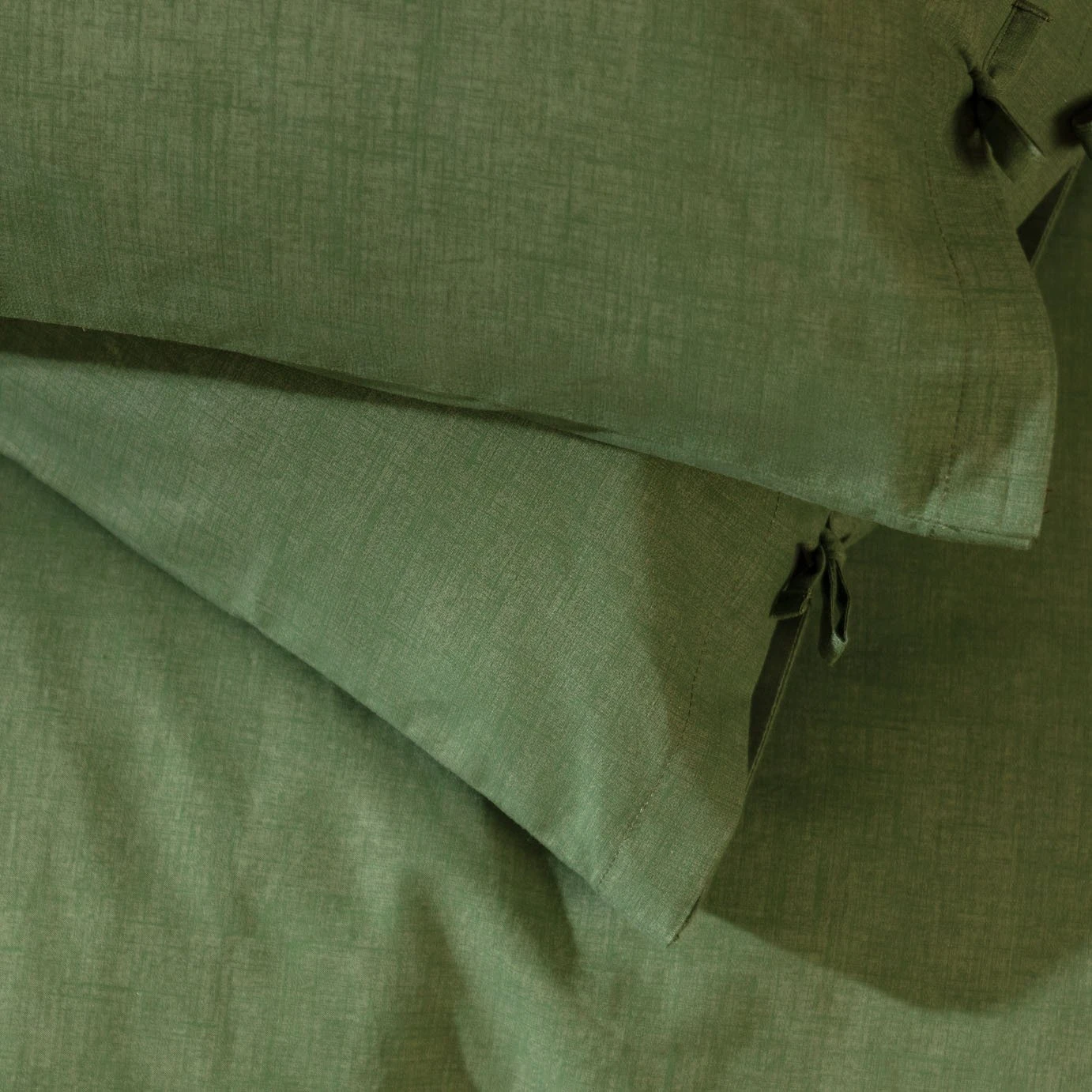 Habitat Cotton Textured Plain Green Bedding Set - Single - Image 4