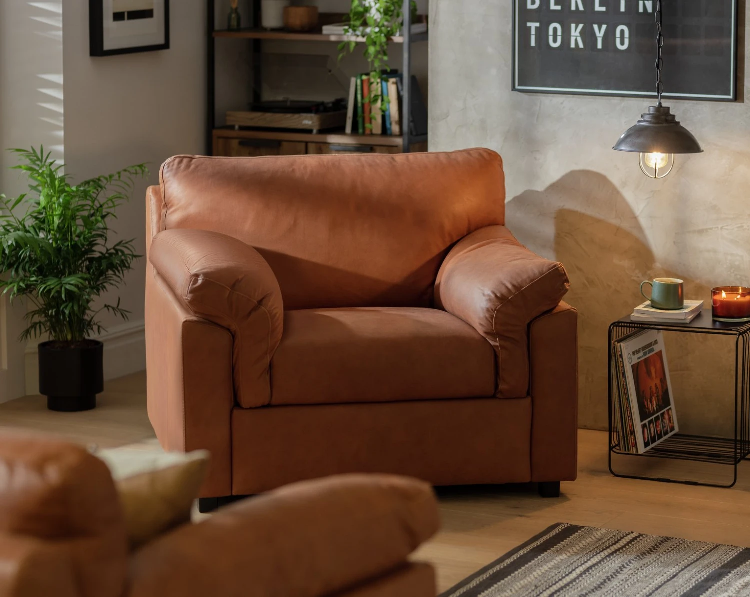 Habitat Florence Leather Armchair - Tan - Image 2
