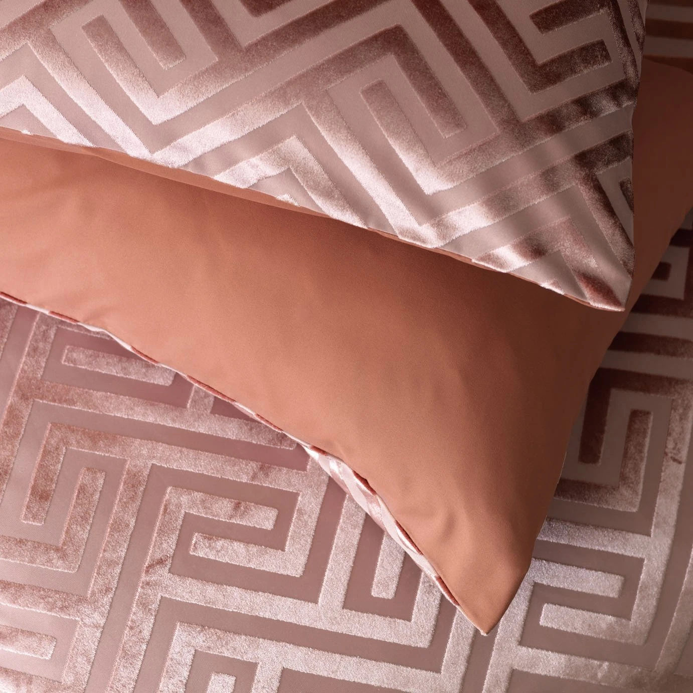 Habitat Geo Velvet Blush Pink Bedding Set - Single - Image 4
