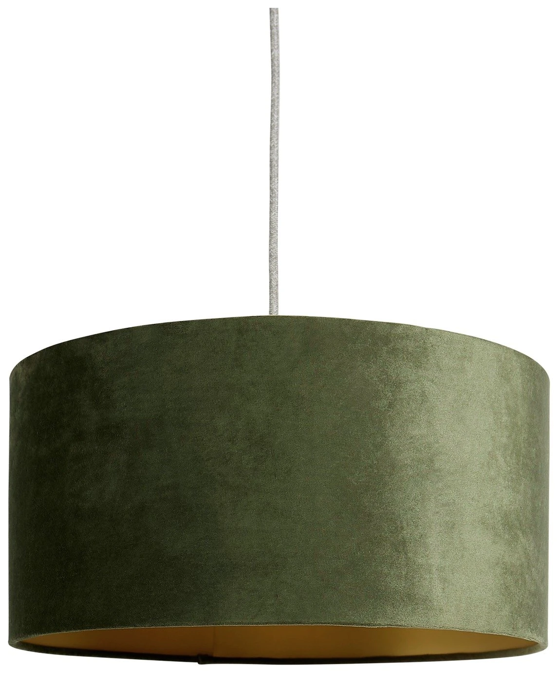 Habitat Gaia Velvet & Foil 40cm Drum Shade - Chive - Image 2