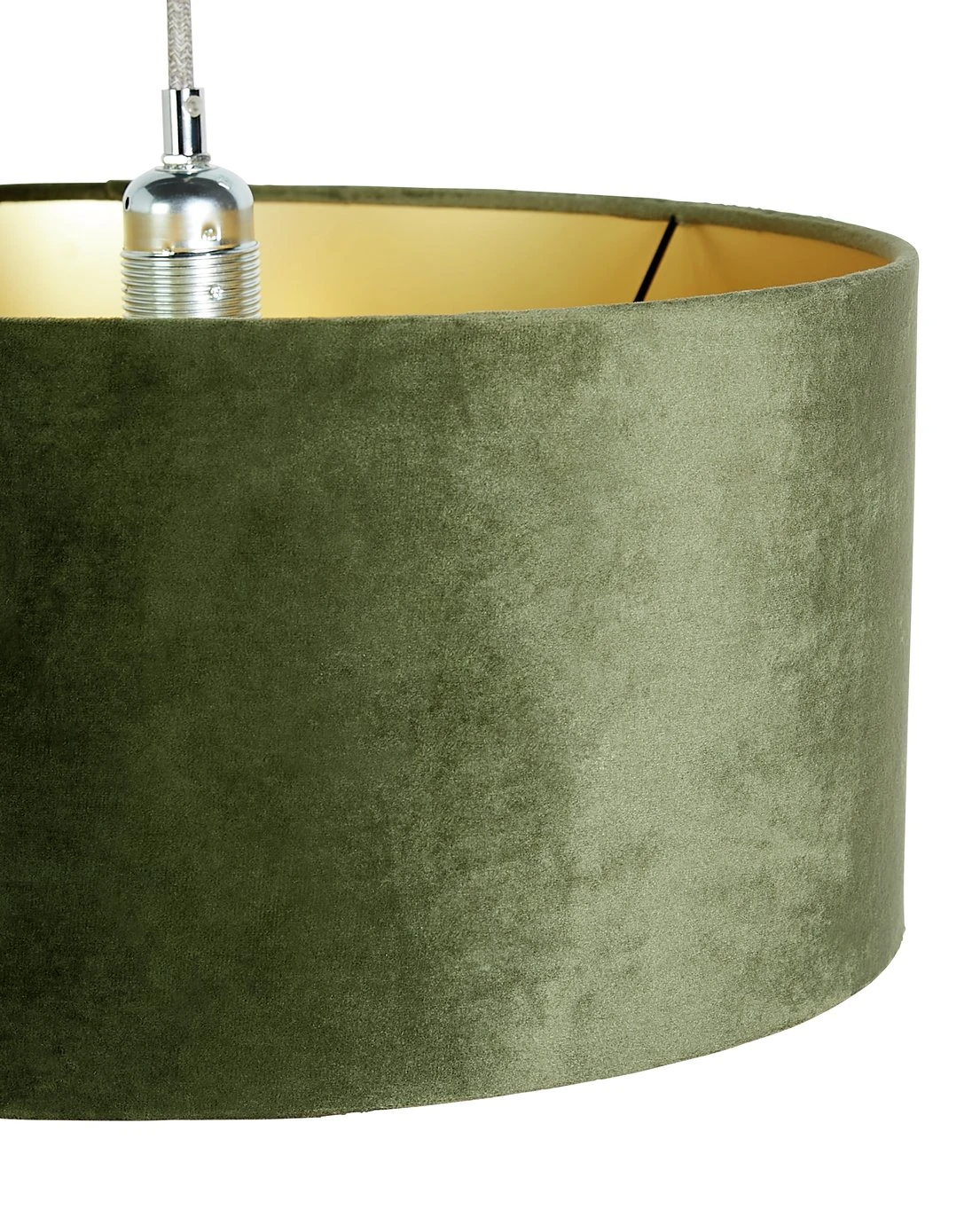 Habitat Gaia Velvet & Foil 40cm Drum Shade - Chive - Image 5
