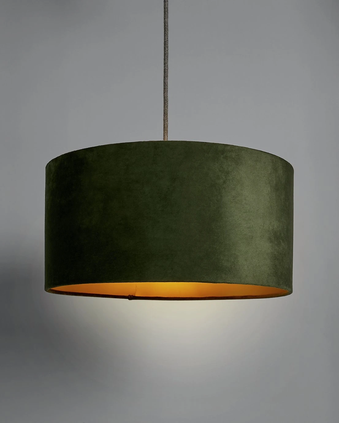 Habitat Gaia Velvet & Foil 40cm Drum Shade - Chive - Image 8