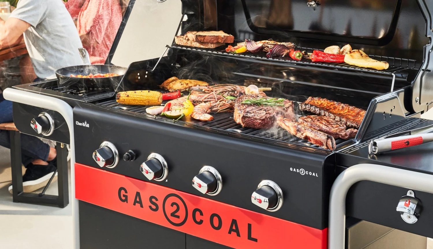 Char-Broil 4 Burner Gas And Charcoal BBQ - Image 3