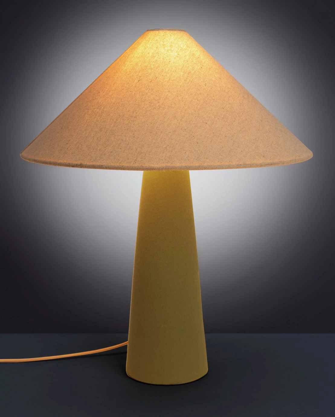 Habitat Conical Ceramic Table Lamp - Olive & Beige - Image 4
