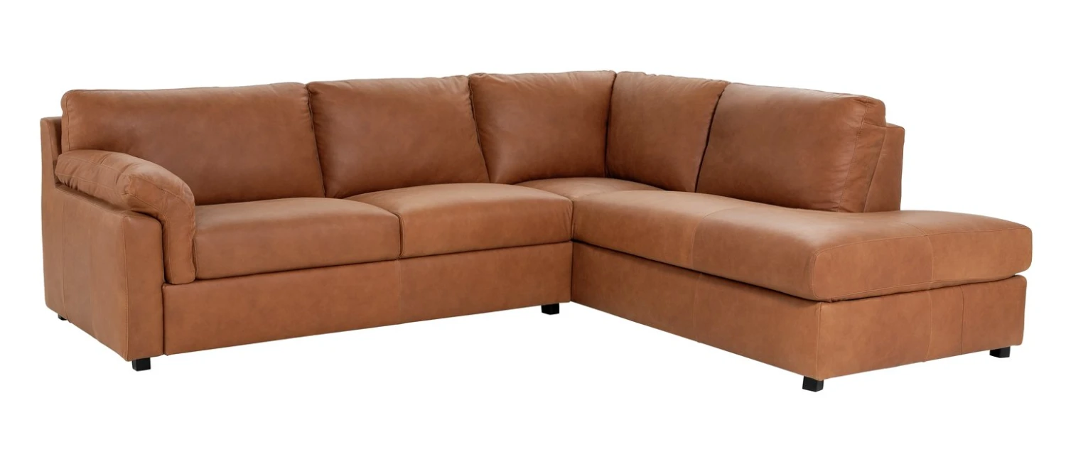 Habitat Florence LeatherRight Hand Corner Chaise Sofa - Tan