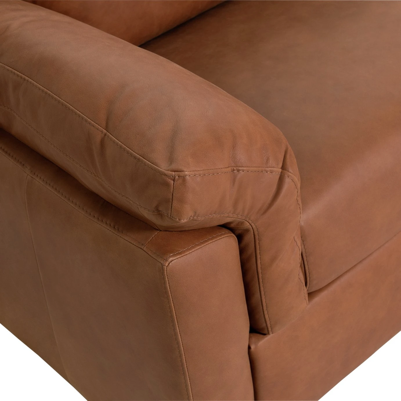 Habitat Florence LeatherRight Hand Corner Chaise Sofa - Tan - Image 8