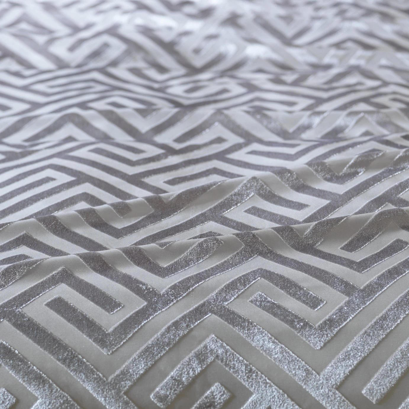 Habitat Geo Velvet Silver Bedding Set - Single - Image 6