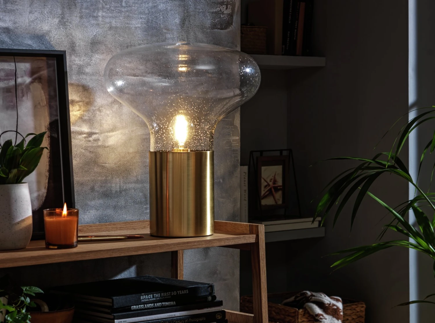 Habitat Marlow Glass Table Lamp - Gold - Image 6