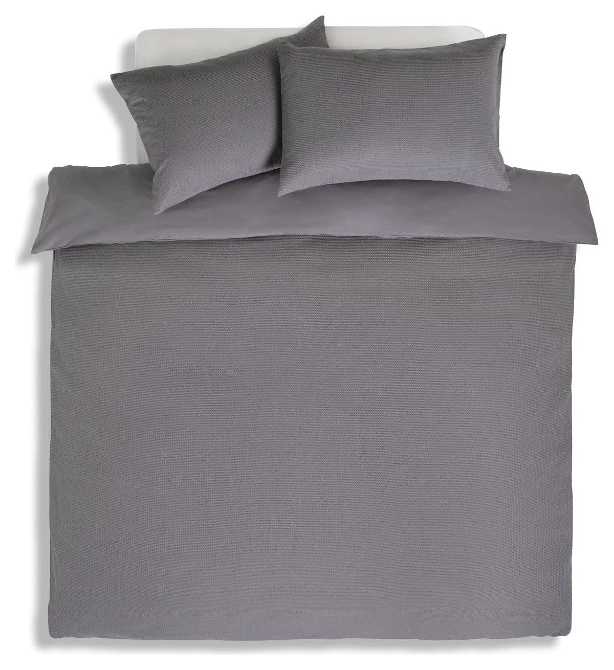Habitat Cotton Waffle Plain Charcoal Bedding Set - Single - Image 3